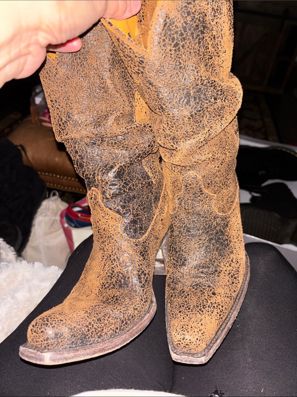 OLD GRINGO Rust Brown Distressed Leather Western Boots - Women size 7B